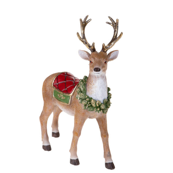 Renna Brandani in Resina – Decorazione Natalizia da 27 cm