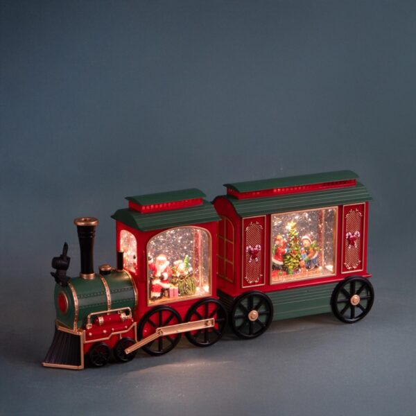 Treno con vagone e babbo Natale con 6 led e musica BRANDANI