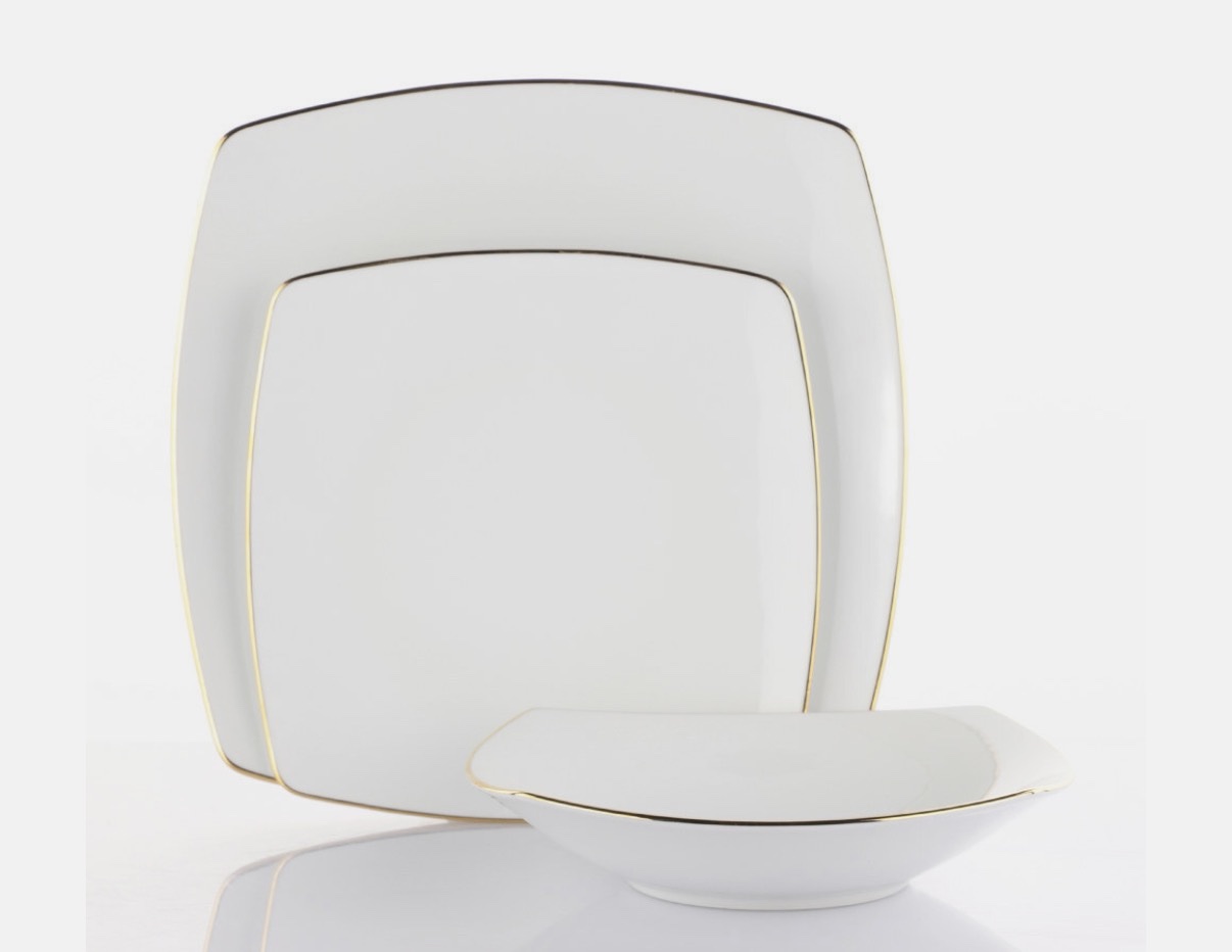 Servizio 18pz square-O gold weissestal